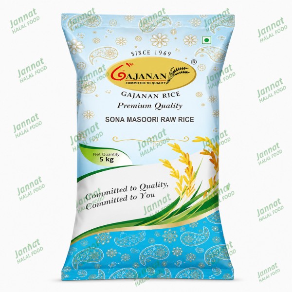 Sona Masoori Raw Rice Plus Shree Gajanan 5Kg